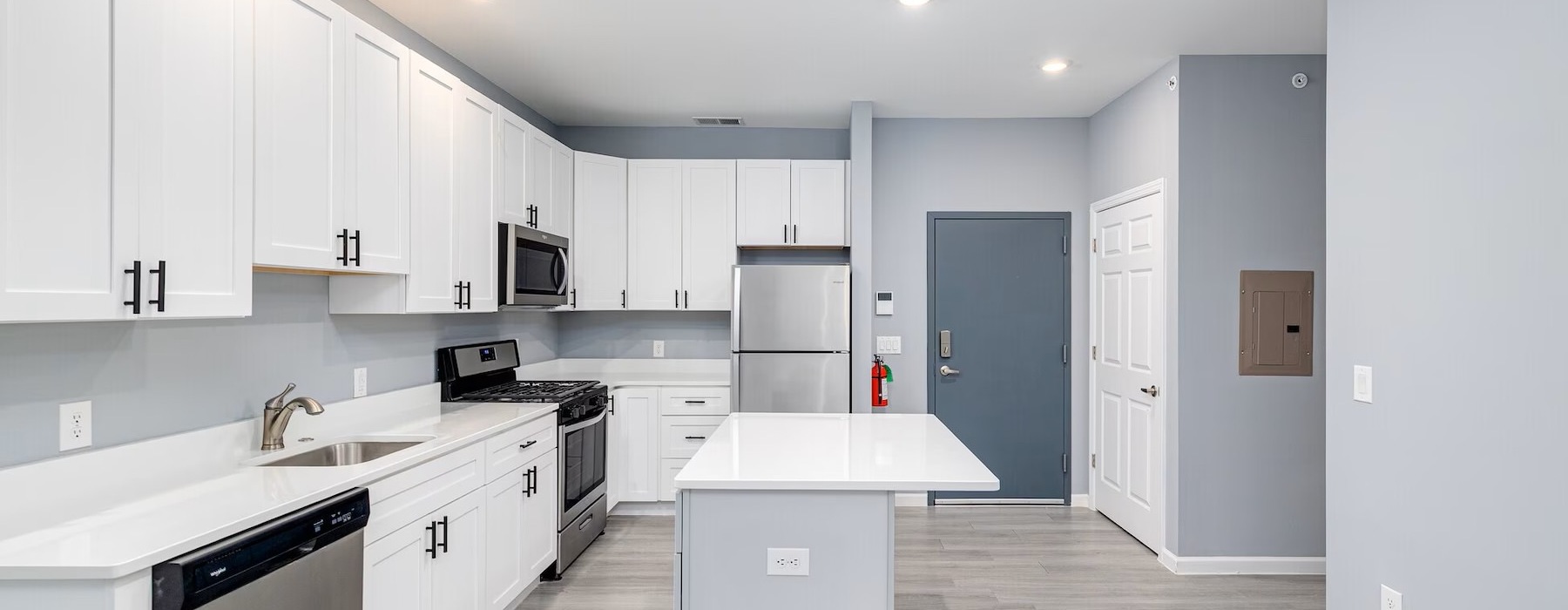 Well-lit kitchen with ample counter space